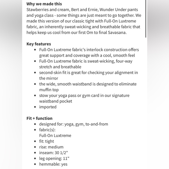 Lululemon Wunder Under Black Mid/low Waist Luxtreme Size 8 - Picture 5 of 11